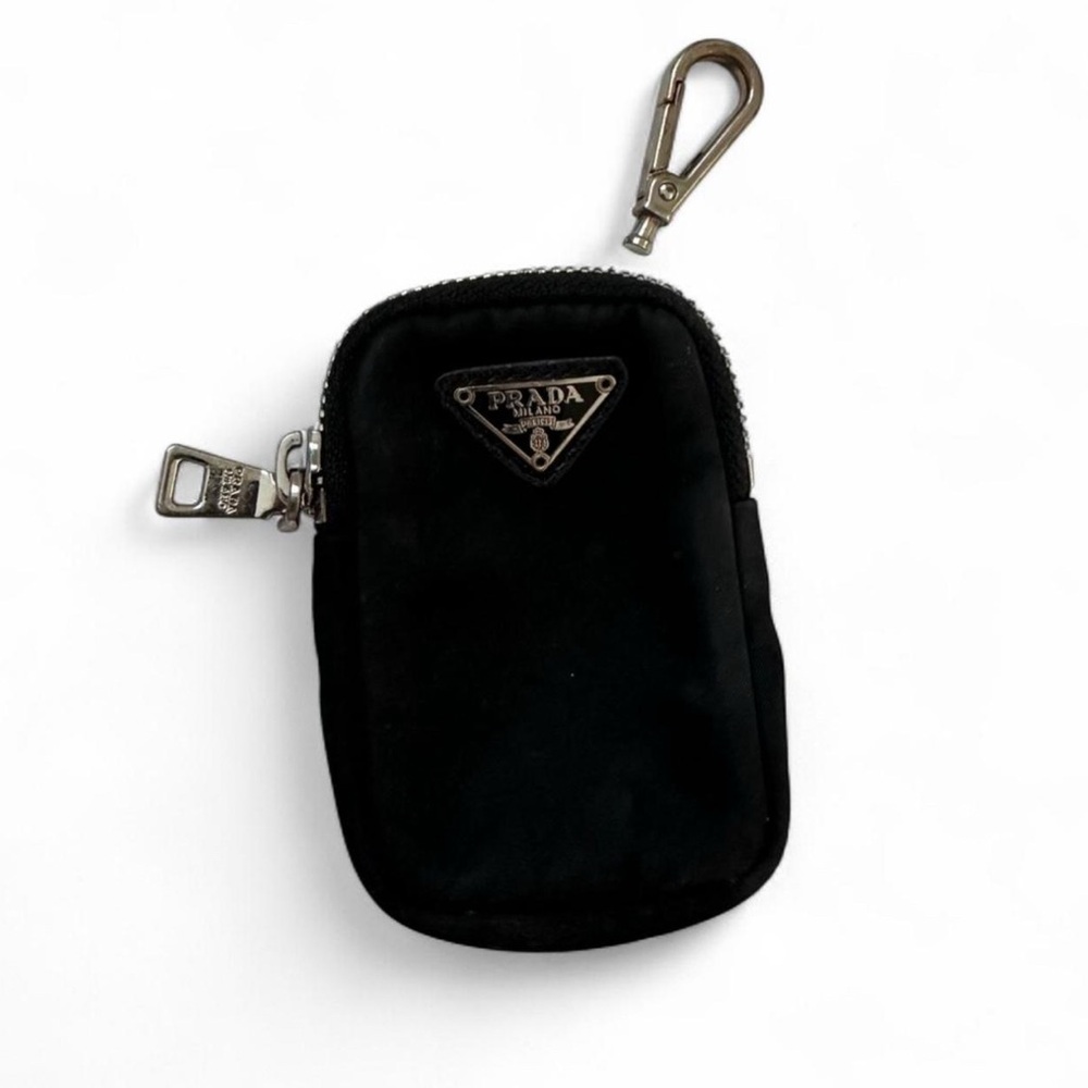 Prada Black Keychain Nylon Pouch